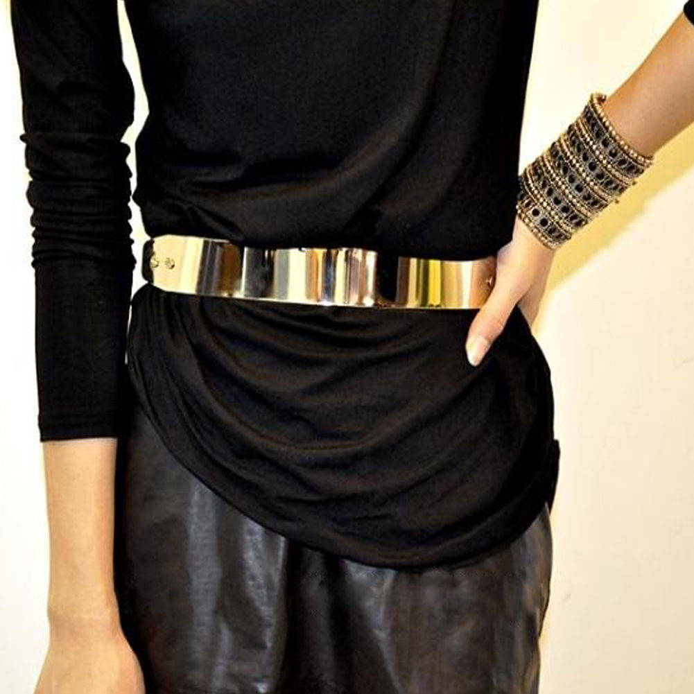 thumbnail image 2 of Leather Look Waist Belt With Gold Buckle 2 Pack Women's Belts 2 of 12