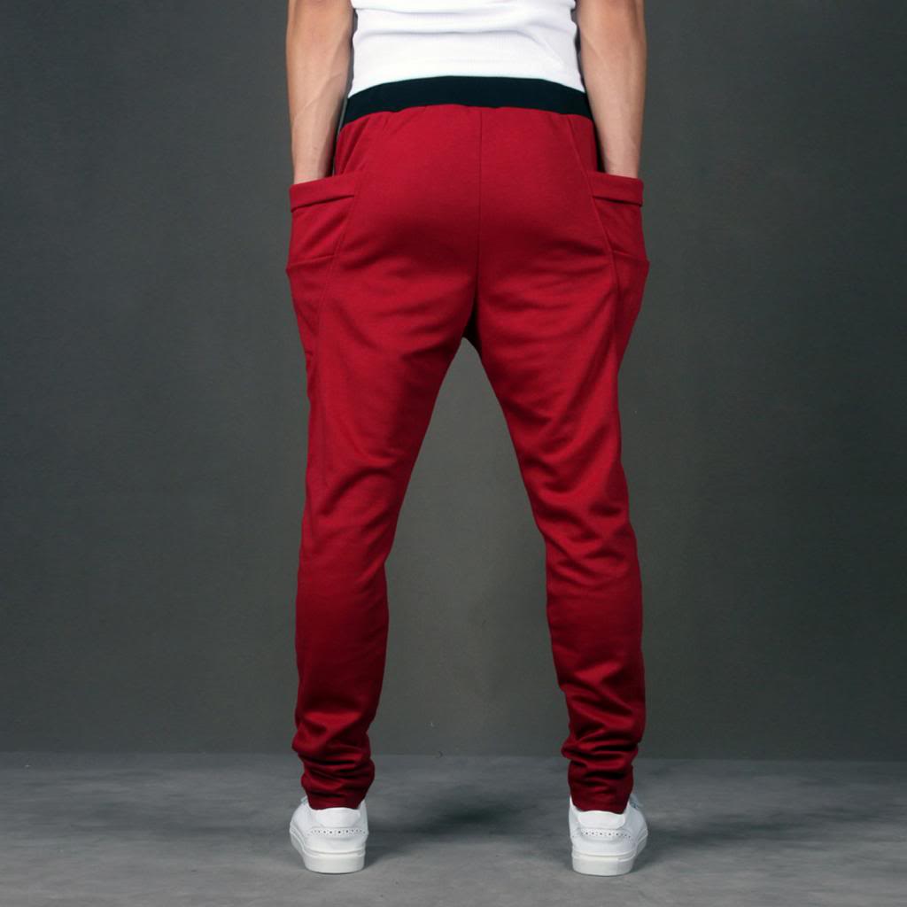 red jogger pants mens