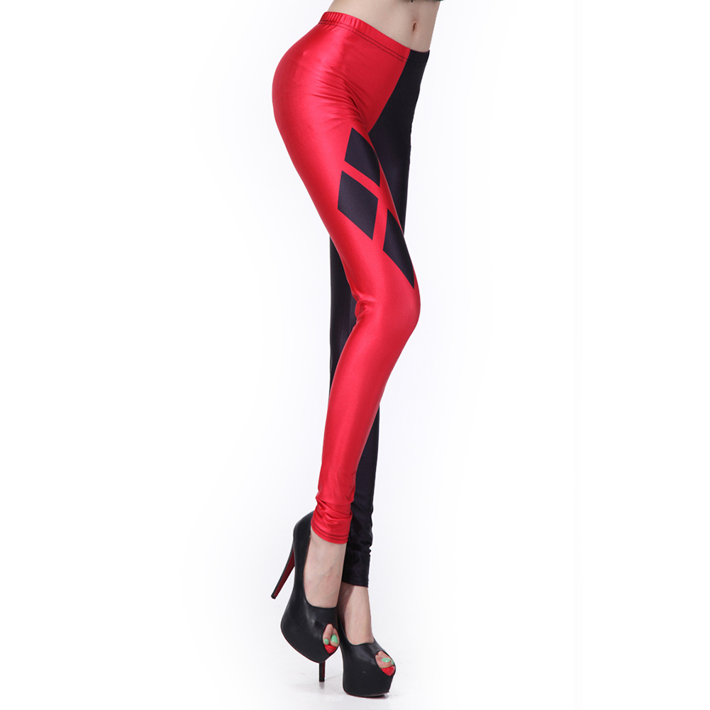 harley quinn red and blue pants